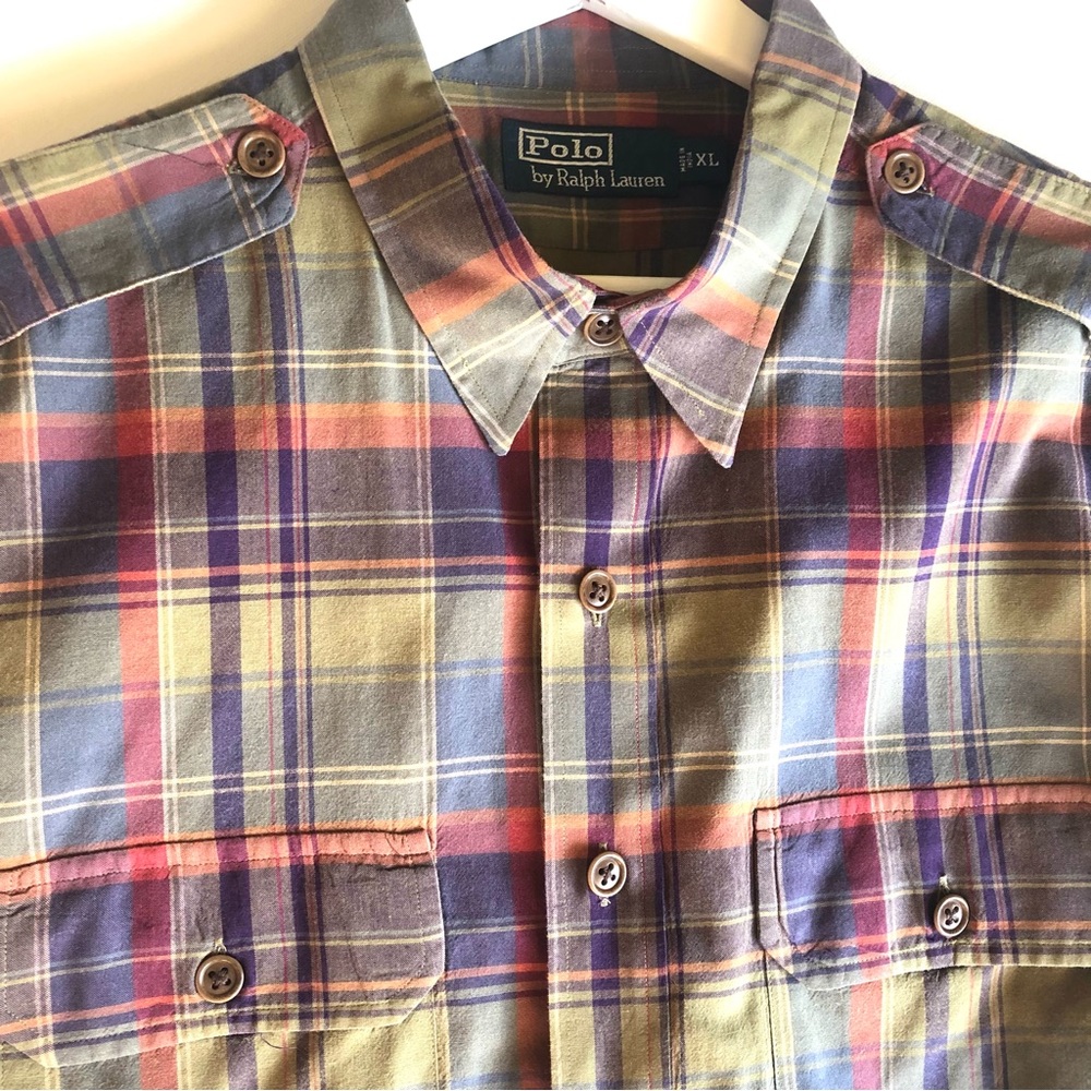 Polo by Ralph Lauren Men’s Button up Plaid Twill long Sleeve Shirt Size XL